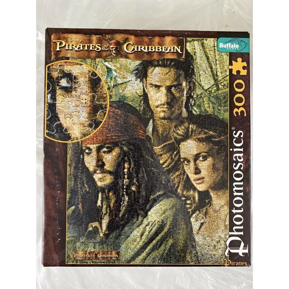 VTG Pirates of the‎ Caribbean Photomosaics Puzzle 300 PCS Buffalo Games Open Box